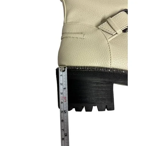 KENNETH COLE / Tate Briker Jewel / Lug Sole / Booties / Bone / with Buckle - Picture 7 of 9